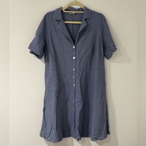 Madewell Soft Blue Shirt Dress with Pockets